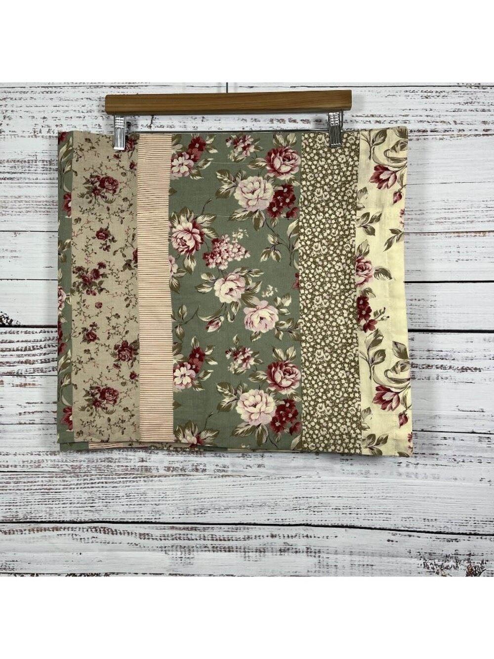 Home Expressions Green Pink Floral Cottage Core Curtain Valance
